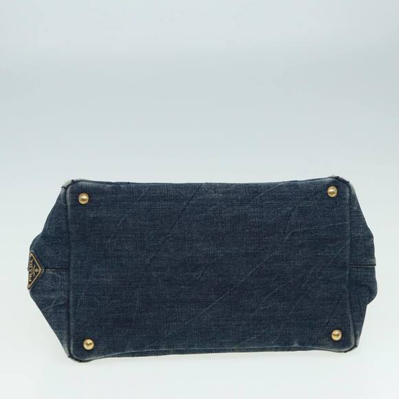 PRADA Canapa MM Hand Bag Denim Blue Auth hk1389 - Picture 7 of 16